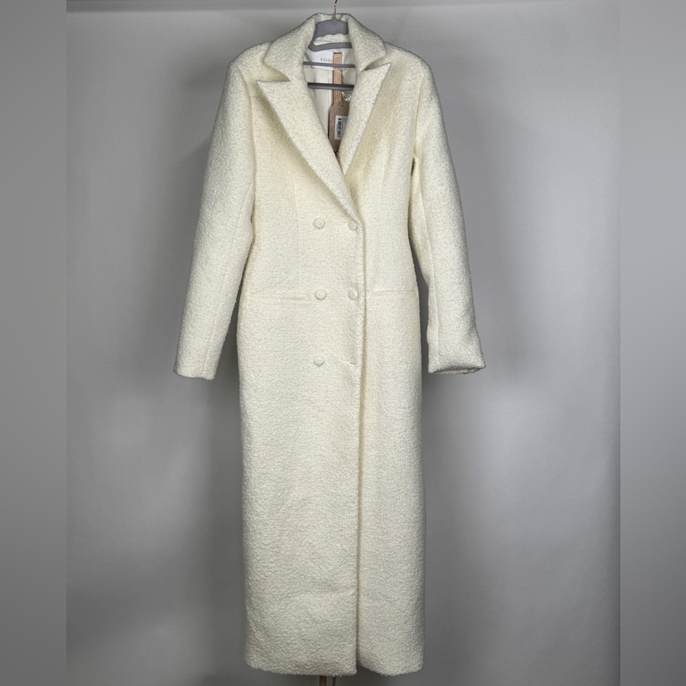 Meshki Carver Bouclé Coat in ivory